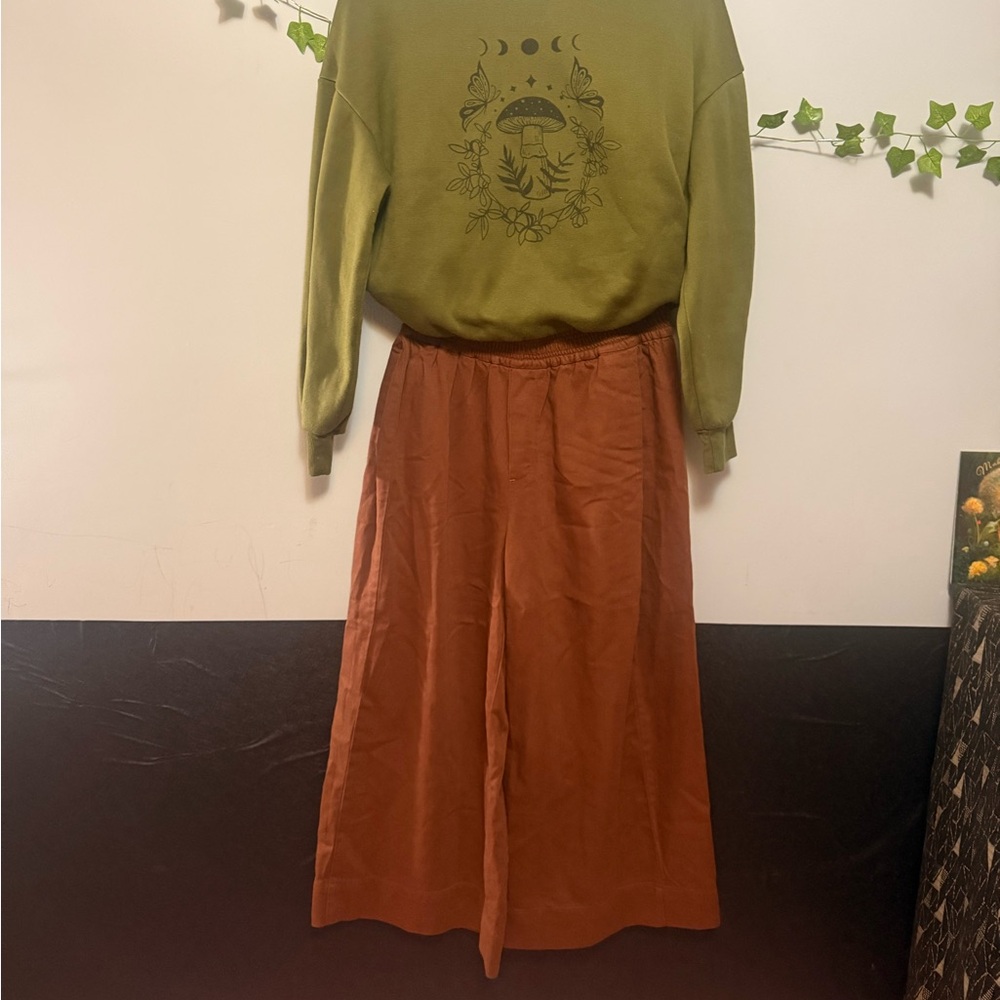 CottageCore Sweater and Wide leg Pant Outfit